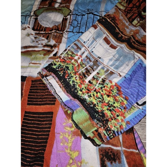 Orientique Naturally Art Deco Tunic Blouse Shirt Top Popover Scenery Womens M - Picture 9 of 12